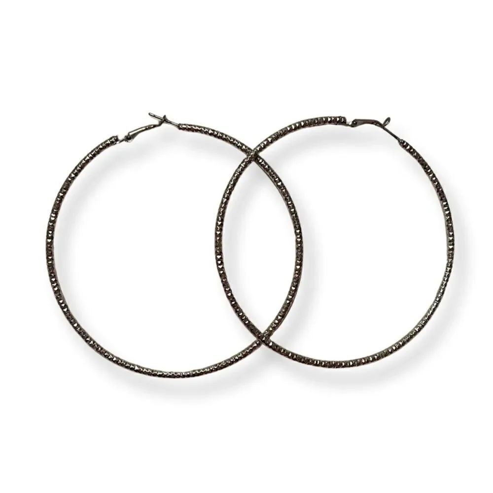 🤯5/$25🤯 NEW Large Silver Tone Hoop Earrings